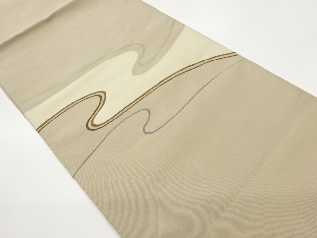 本綴れ変わり曲線模様織出し名古屋帯